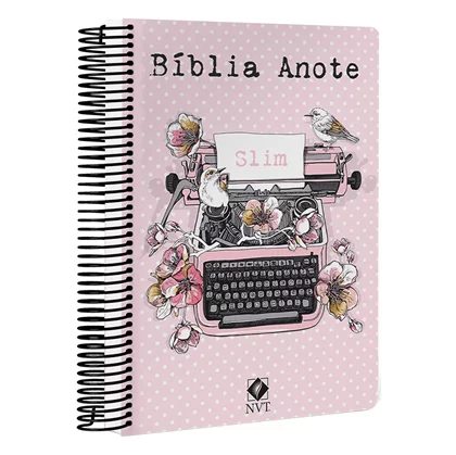 Bíblia Anote Slim Typo Rosa NVT Capa Dura Espiral Livraria e